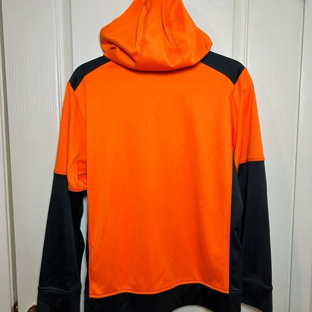 Hoodie Sweatshirt Russell Boys XXL (18) Full Zip Orange/Black Jacket-NWOT